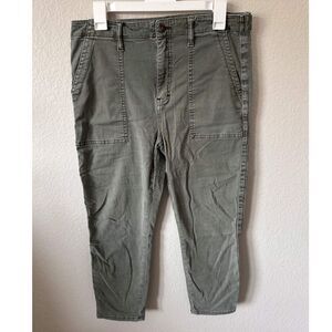 Pistola Womens 31 Olive Green High Rise Utility Cargo Cropped Pants Trousers